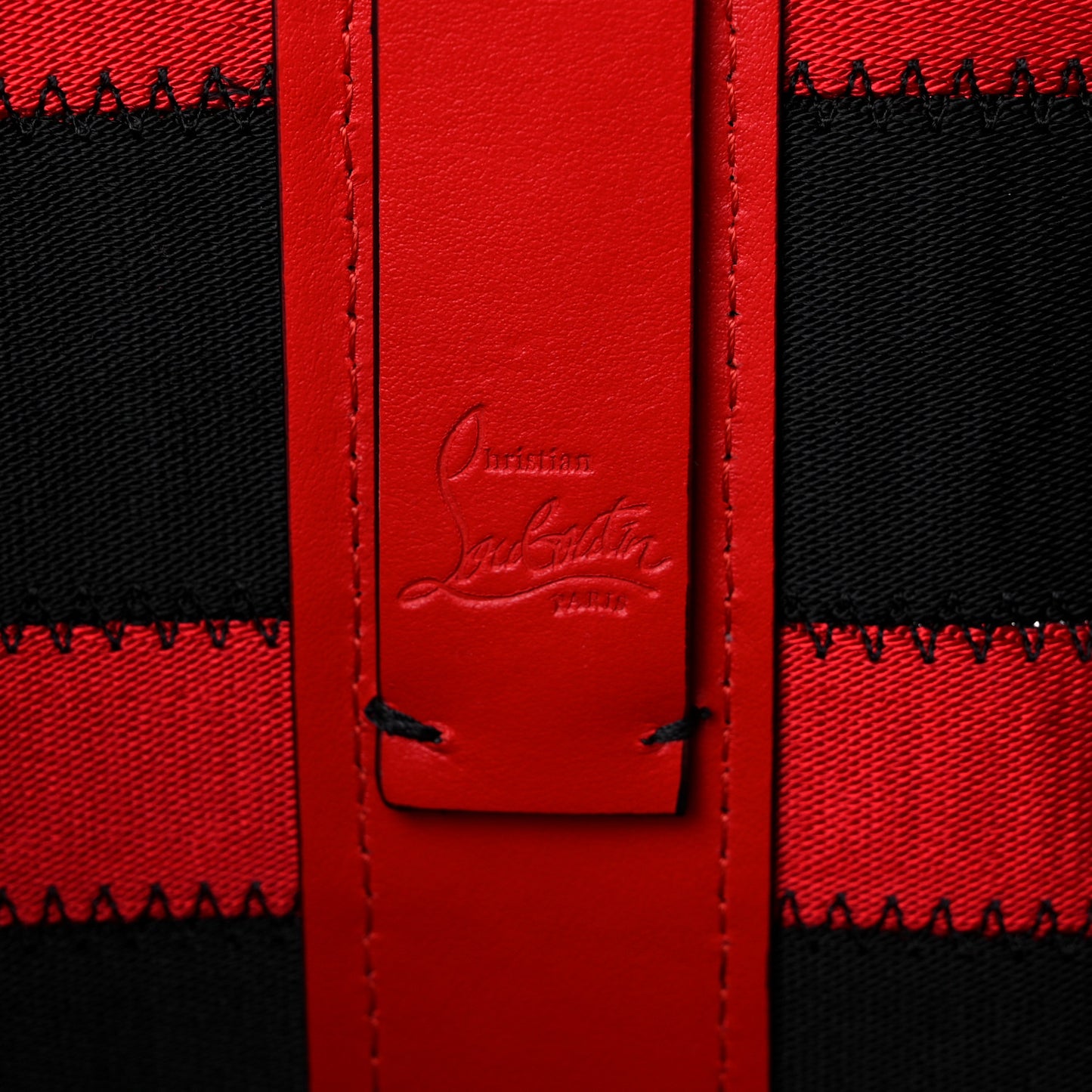 Canvas Spikes East West Cabata Tote Red Black