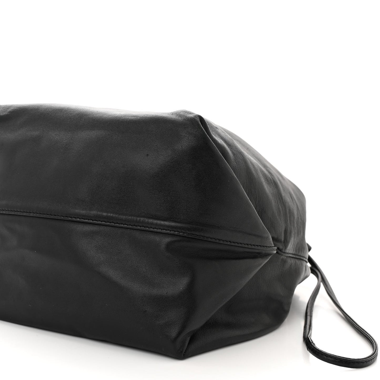 Lambskin Teddy Drawstring Bag Black