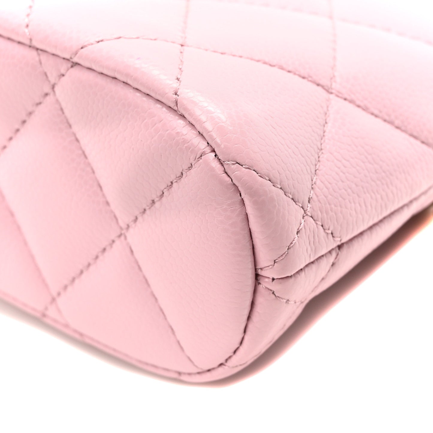 Caviar Quilted Clutch with Chain Pink