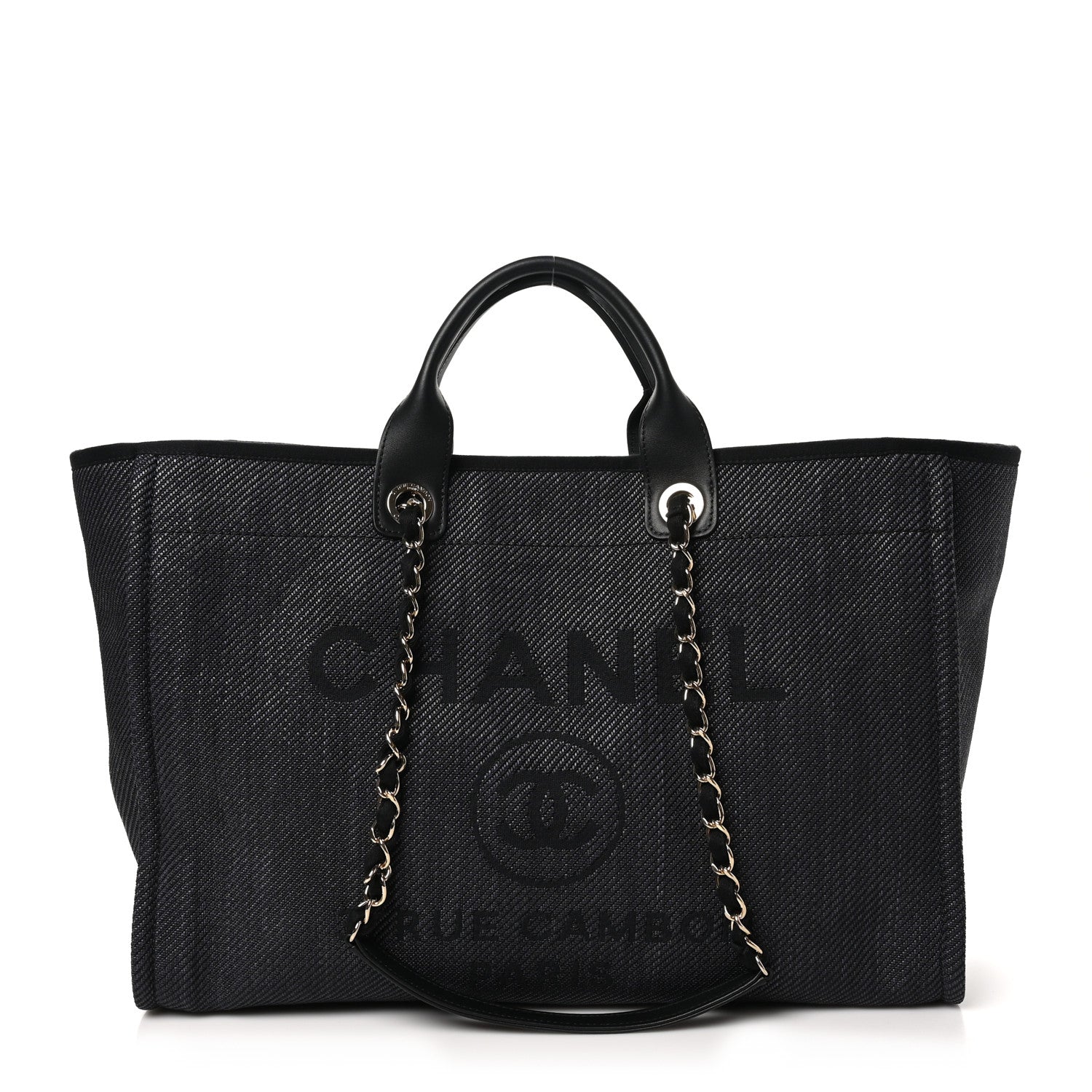 Chanel Woven Straw Raffia Large Deauville Tote  Black 1 of 10
