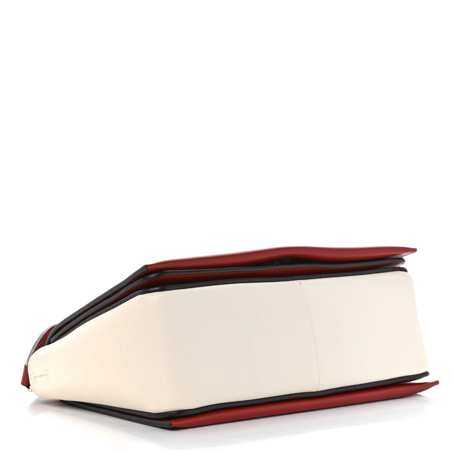 Shiny Smooth Calfskin Medium Frame Shoulder Bag Maple White