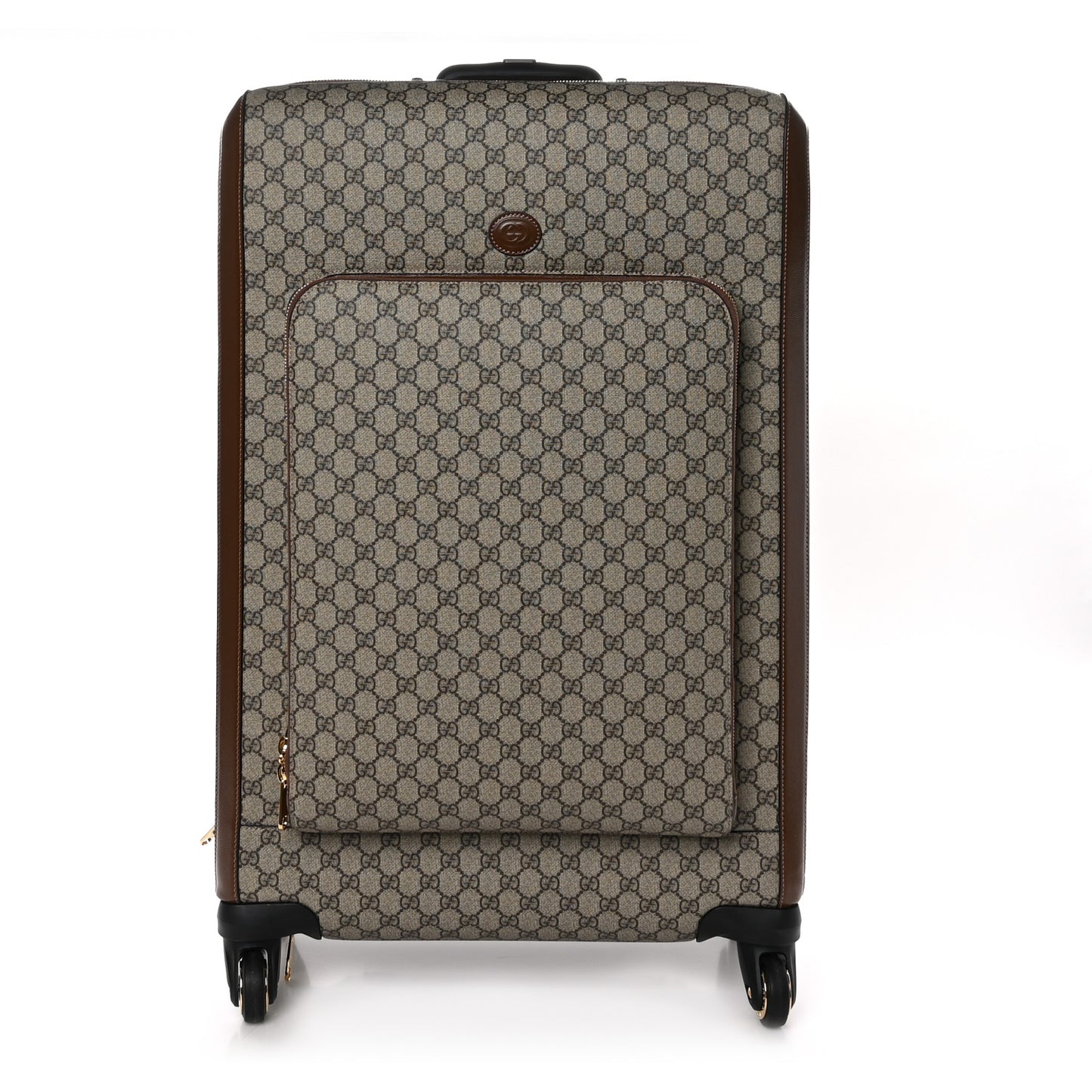 GG Supreme Monogram Azalea Calfskin Retro Interlocking G Carry On Trolley Beige Ebony Brown Sugar