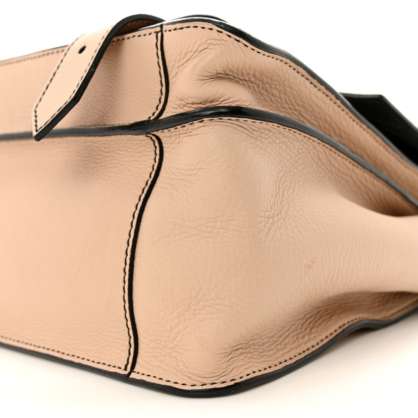 Grained Calfskin Medium Contrast Stitch PS1 Satchel Sand