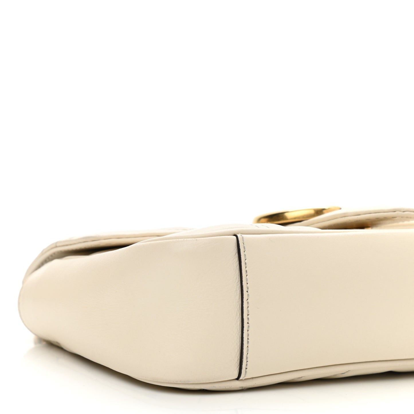 Calfskin Matelasse Mini GG Marmont Shoulder Bag White