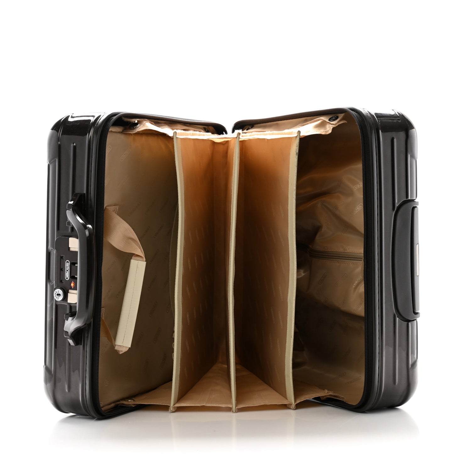 Gloss Polycarbonate Suitcase Compact Brown