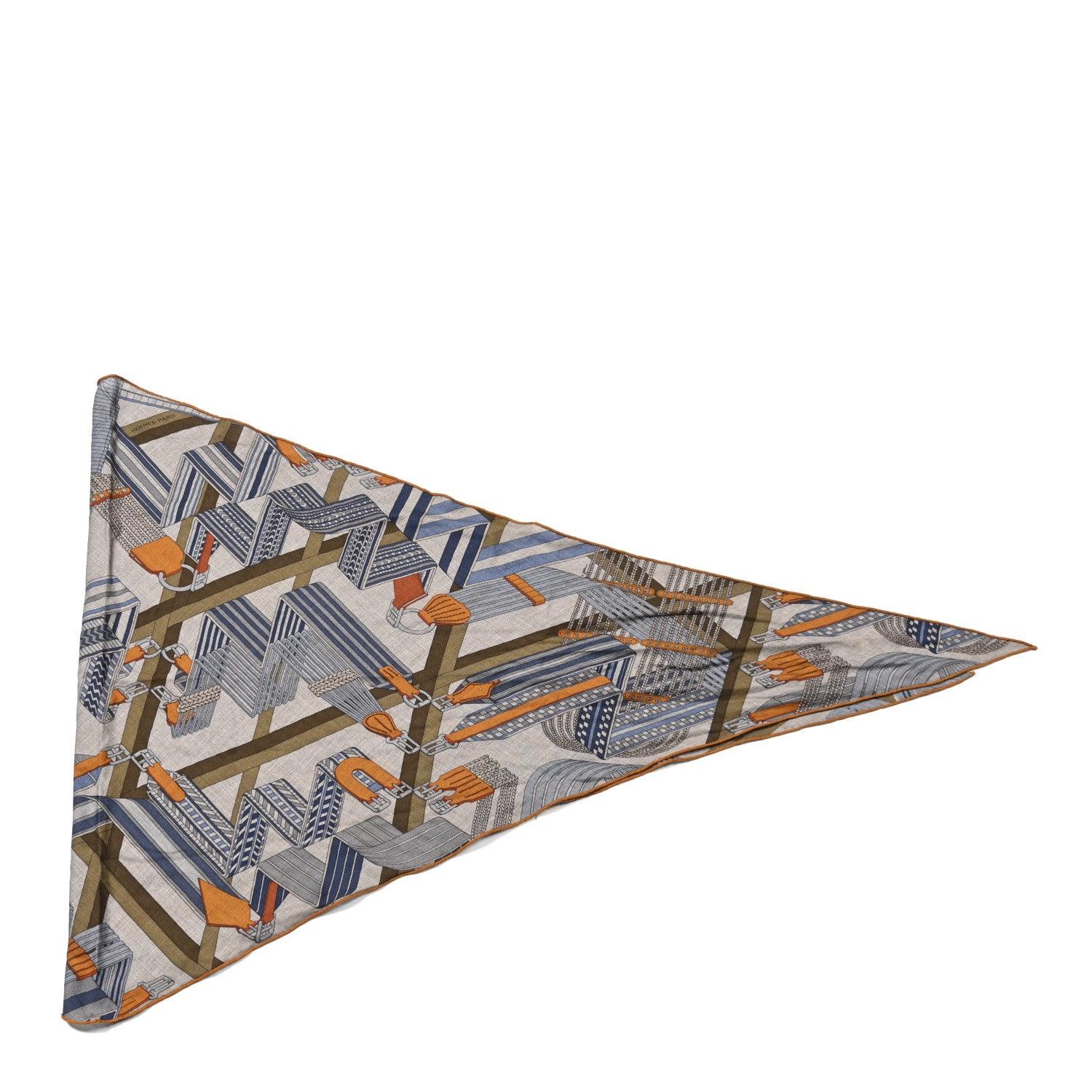 Hermès シルクスカーフ チリペッパー Hermes Cashmere Silk Sangles En Zigzag Giant Triangle Scarf