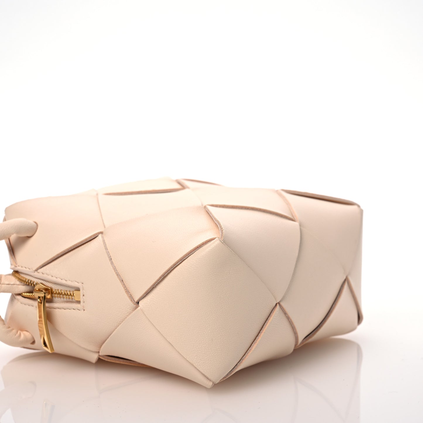Lambskin Maxi Intrecciato Mini Cassette Camera Bag Macaroon