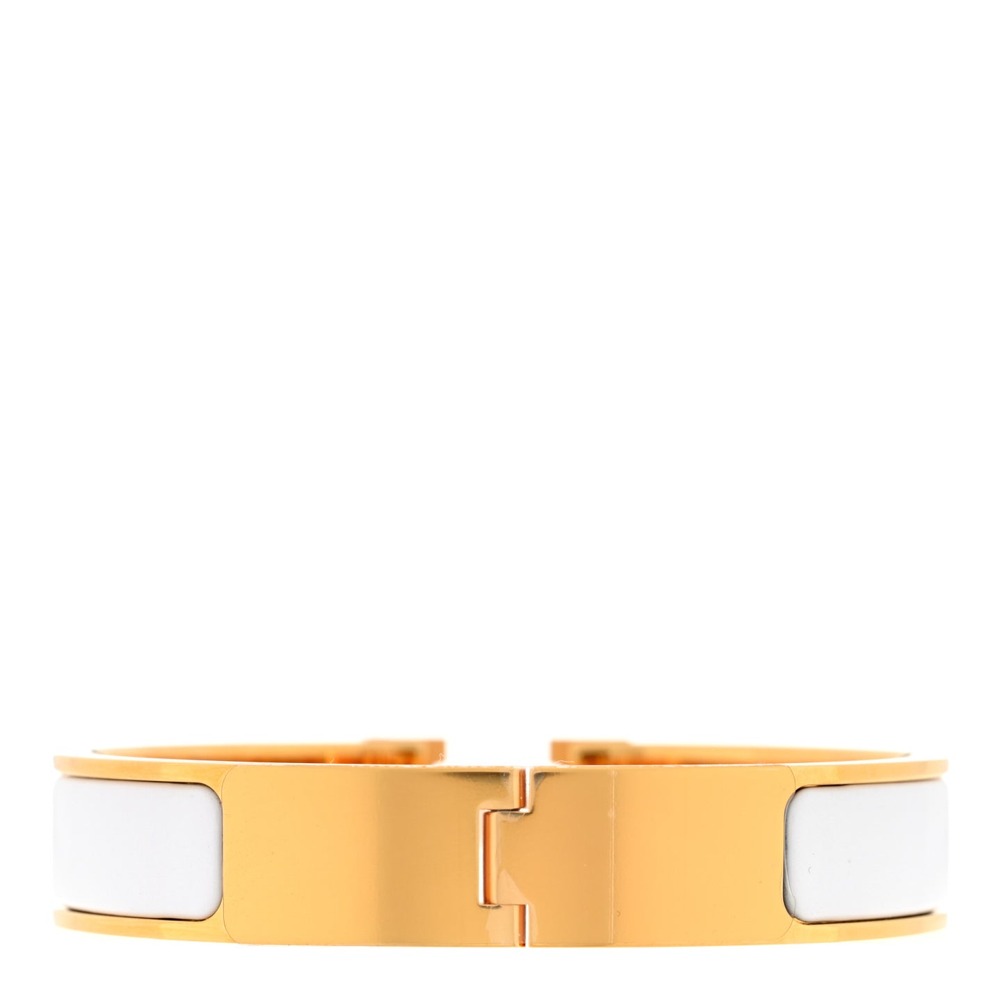 Enamel Narrow Clic Clac H Bracelet GM White