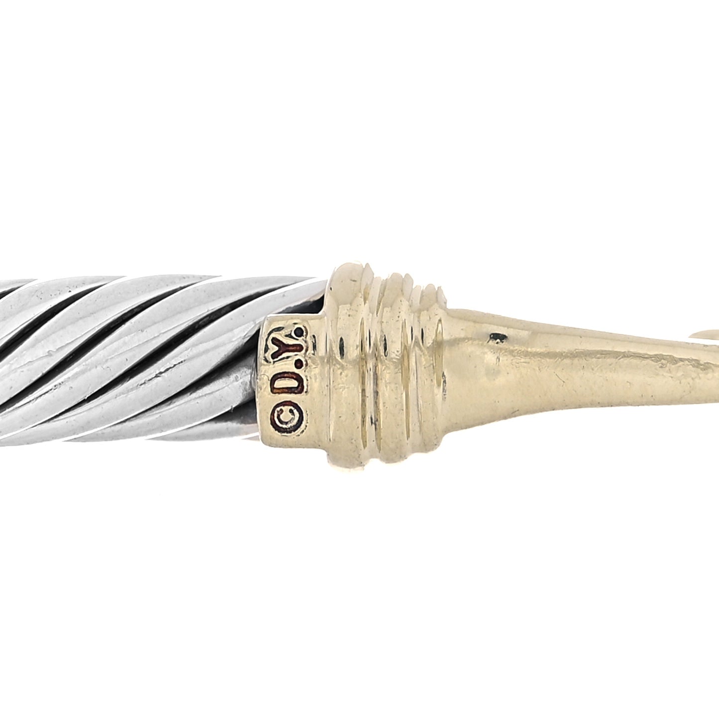 Sterling Silver 14K Yellow Gold 5mm Cable Classic Buckle Bracelet