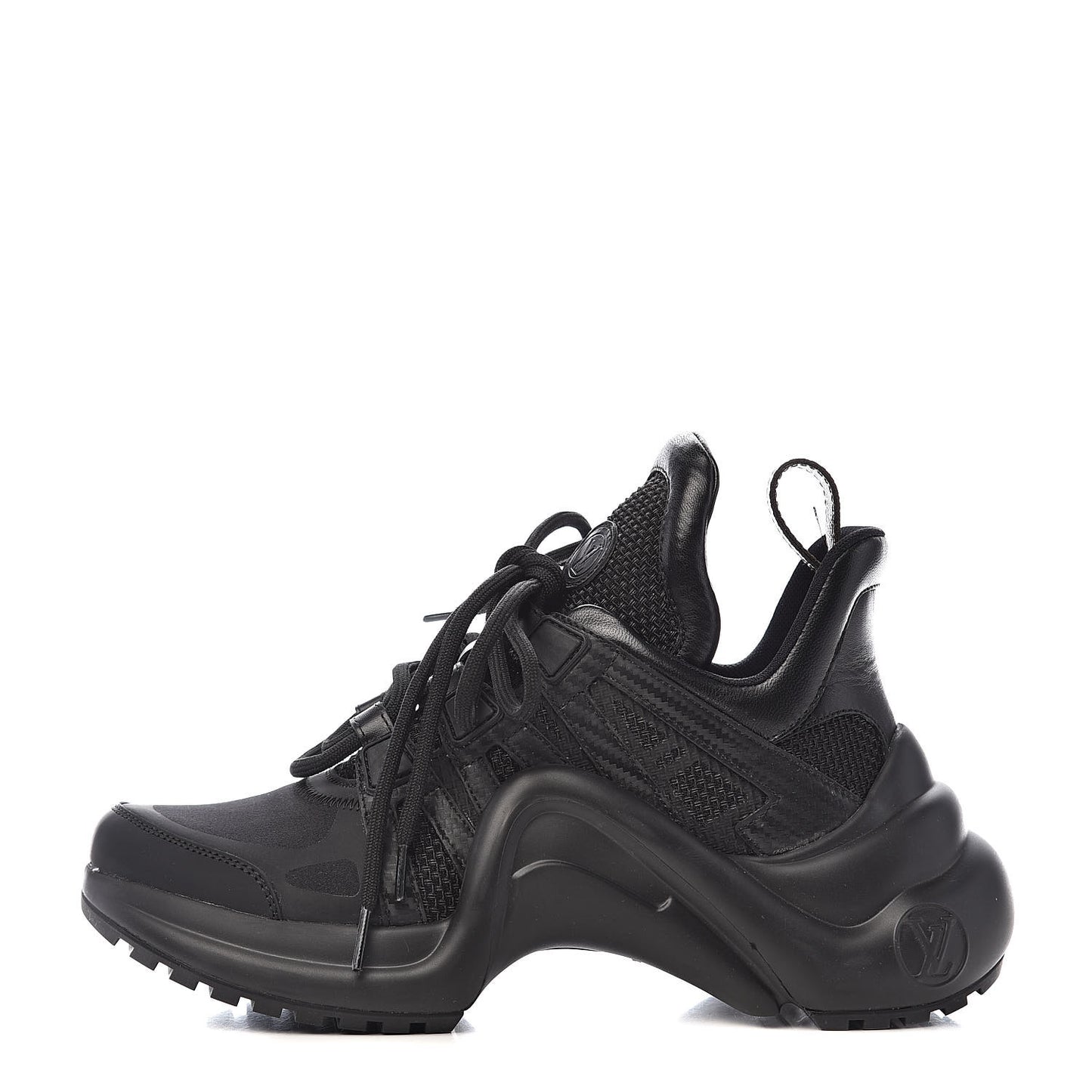 Calfskin Technical Nylon LV Archlight Sneakers 34 Black