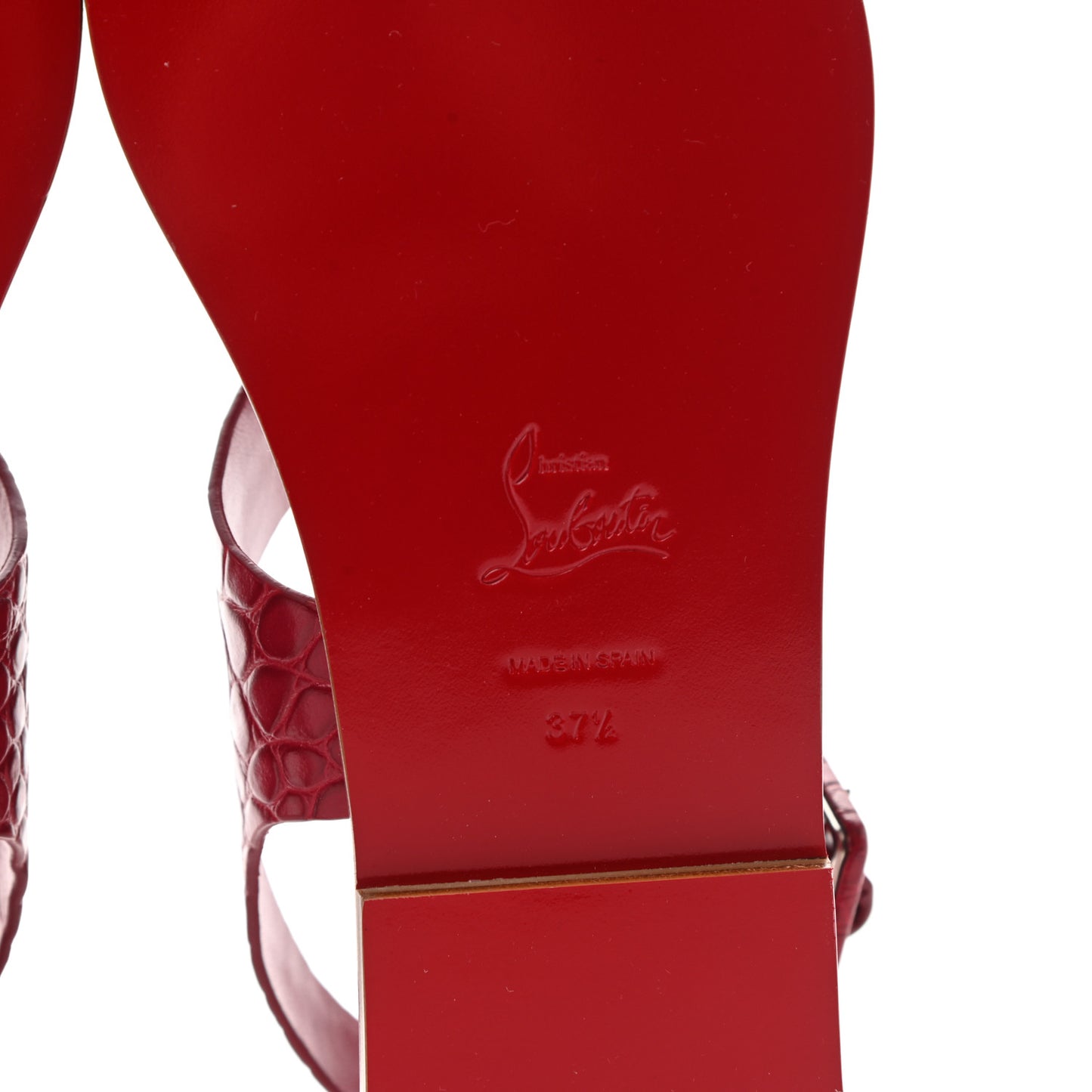 Calfskin Alligator Embossed Cubongo Flat Sandals 37.5 Persan