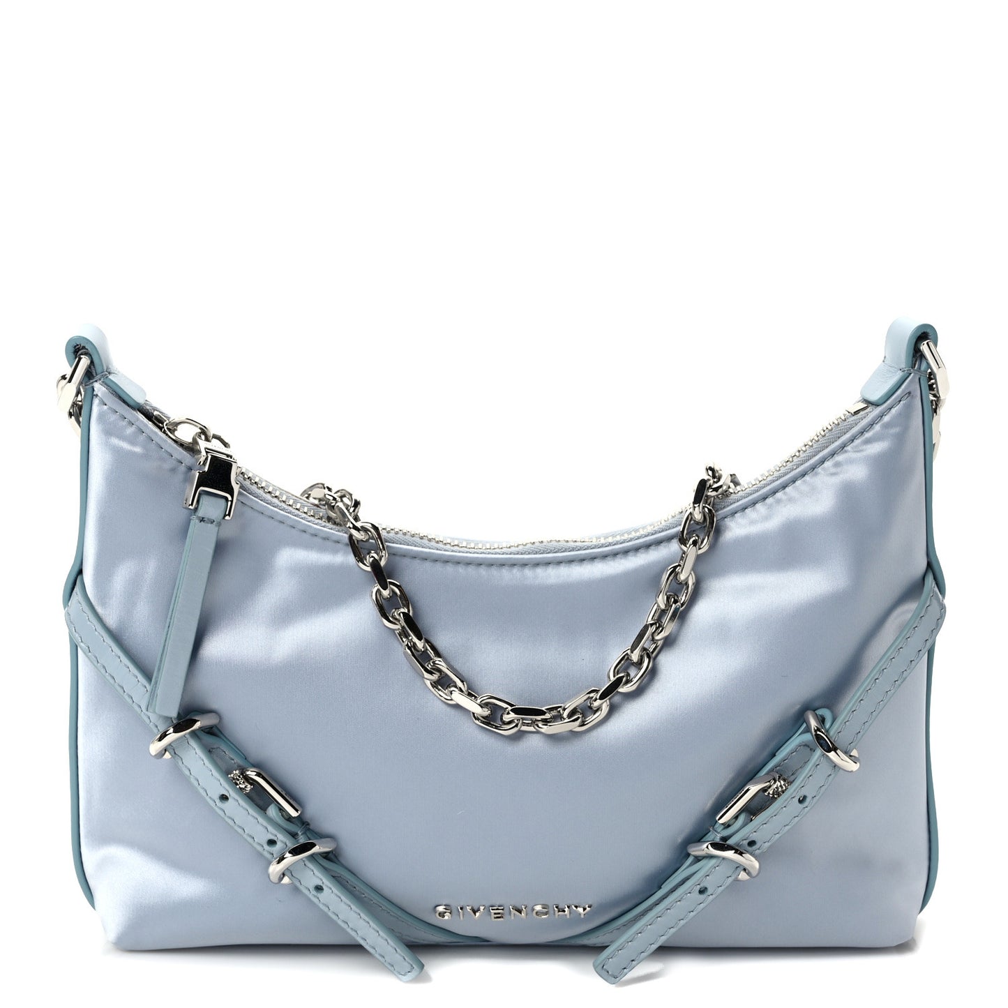 Satin Voyou Party Bag Blue