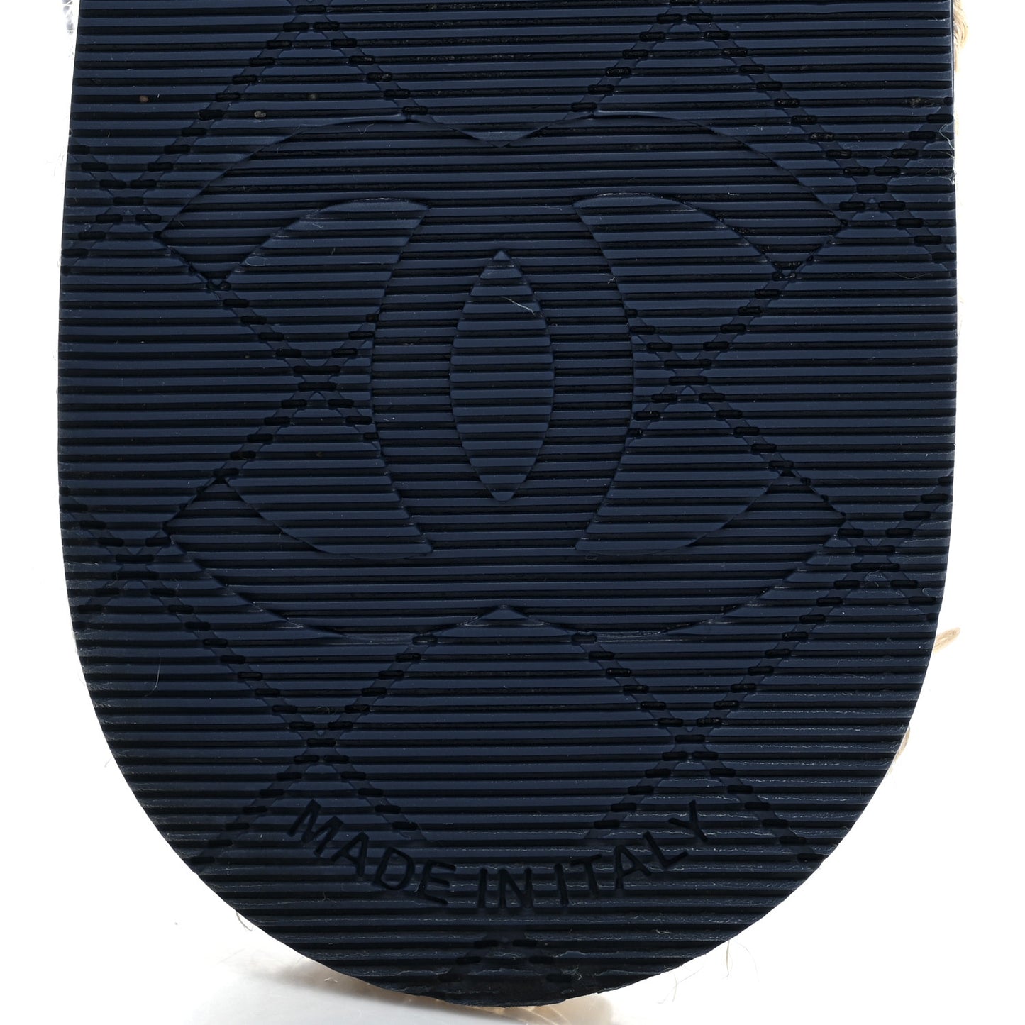 Fabric Patent Calfskin CC Espadrilles 35 Blue