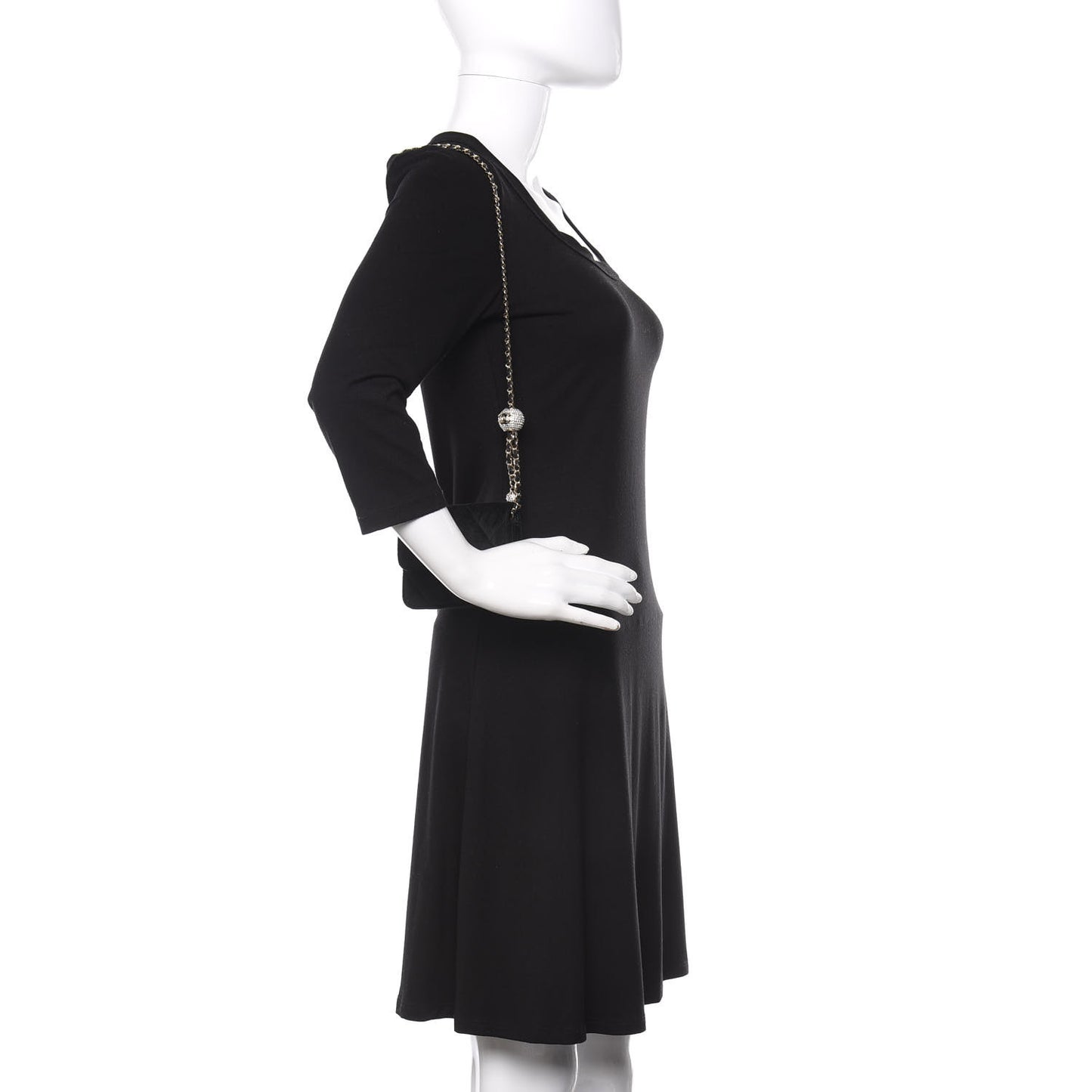 Velvet Quilted Pearl Crush Flap With Chain Black