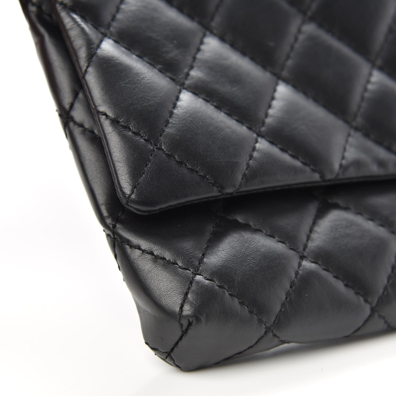 Chanel Aged Calfskin Quilted Reissue 2.55 Clutch Black 10 of 13