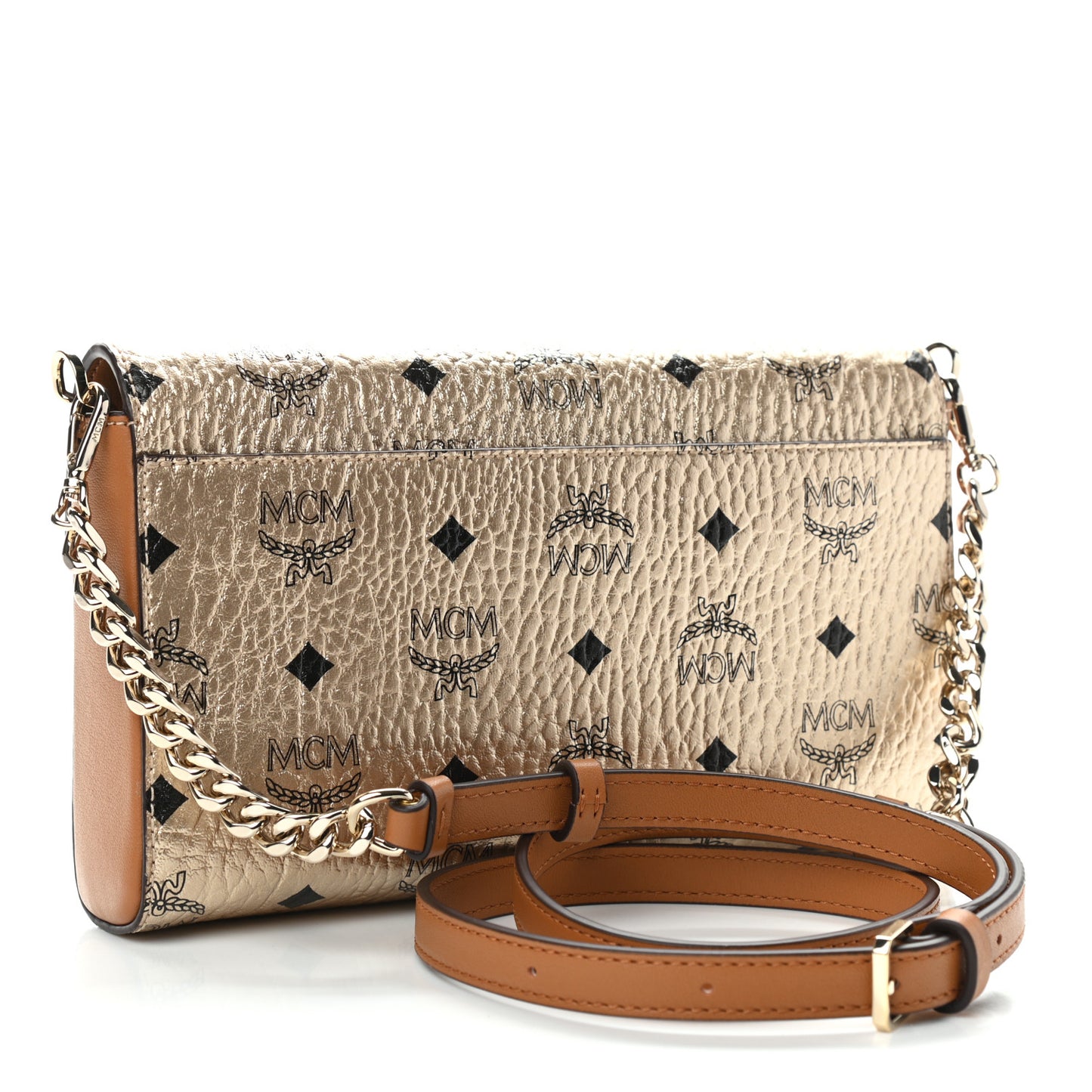Metallic Visetos Medium Millie Crossbody Bag Berlin Gold