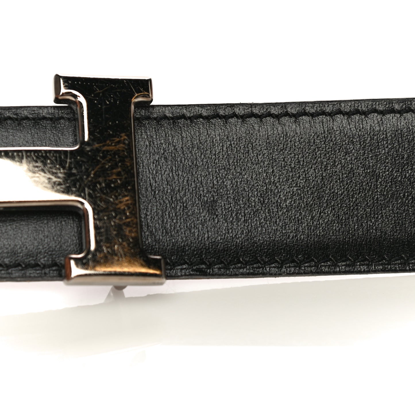 Box Courchevel 32mm H Belt 74 Black Gold