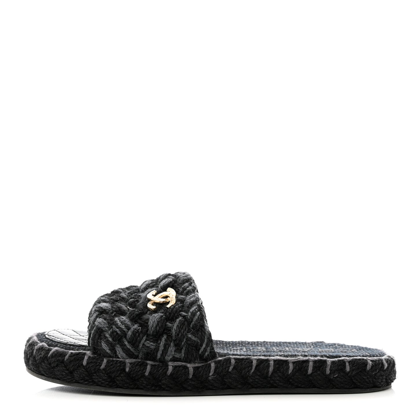 Cord Braided CC Mules 38 Black