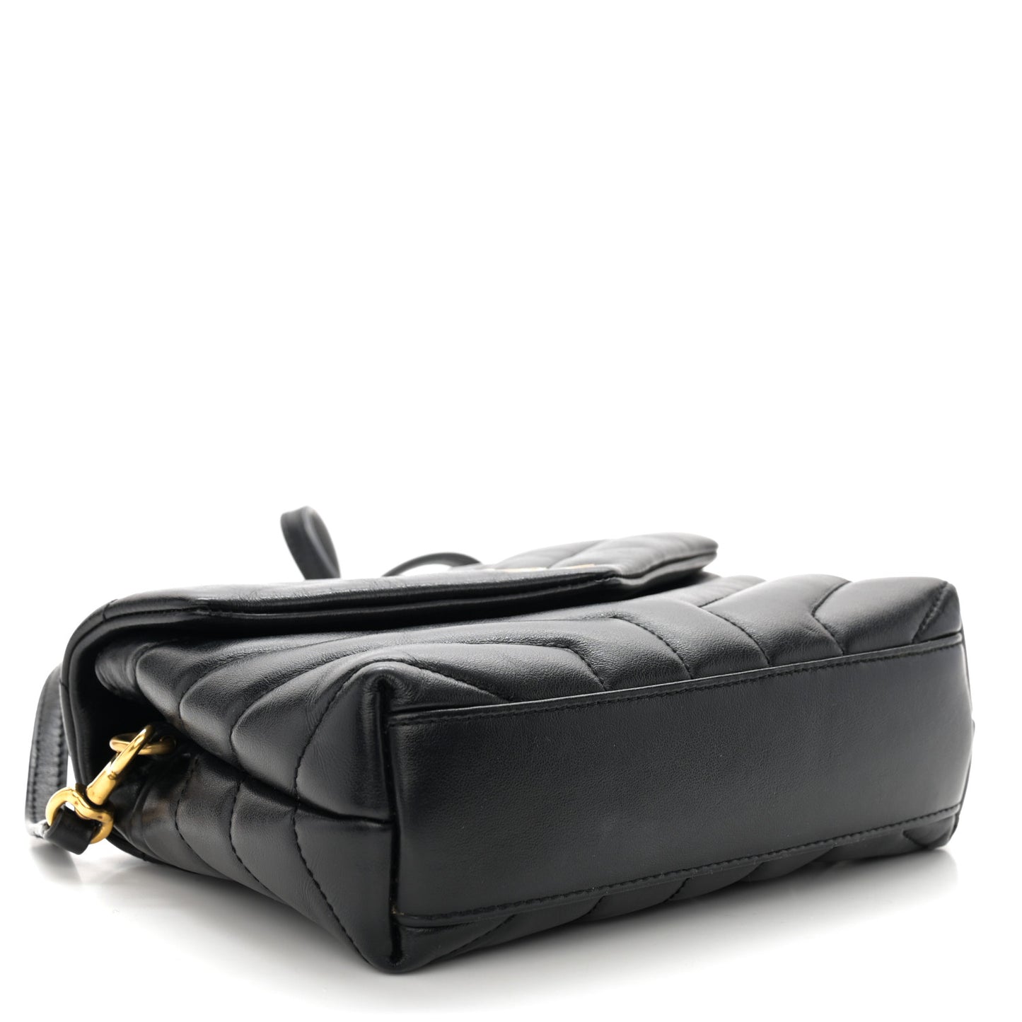 Calfskin Y Quilted Monogram Toy Loulou Crossbody Bag Black