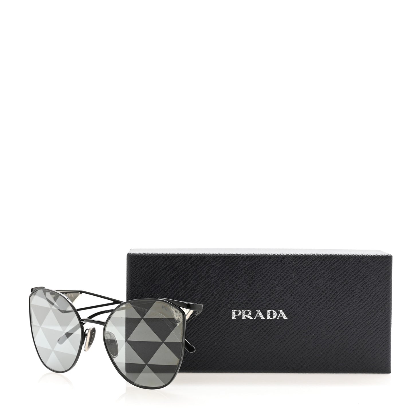 Metal Symbole Triangle Logo Sunglasses SPR 50Z Black Grey