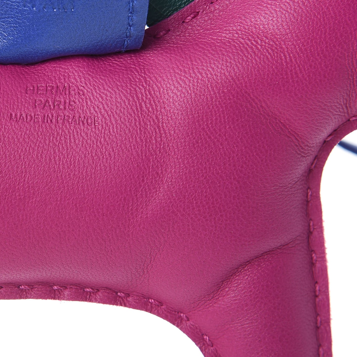 Milo Lambskin Grigri Rodeo Horse Bag Charm MM Rose Pourpre Malachite Bleu Electrique