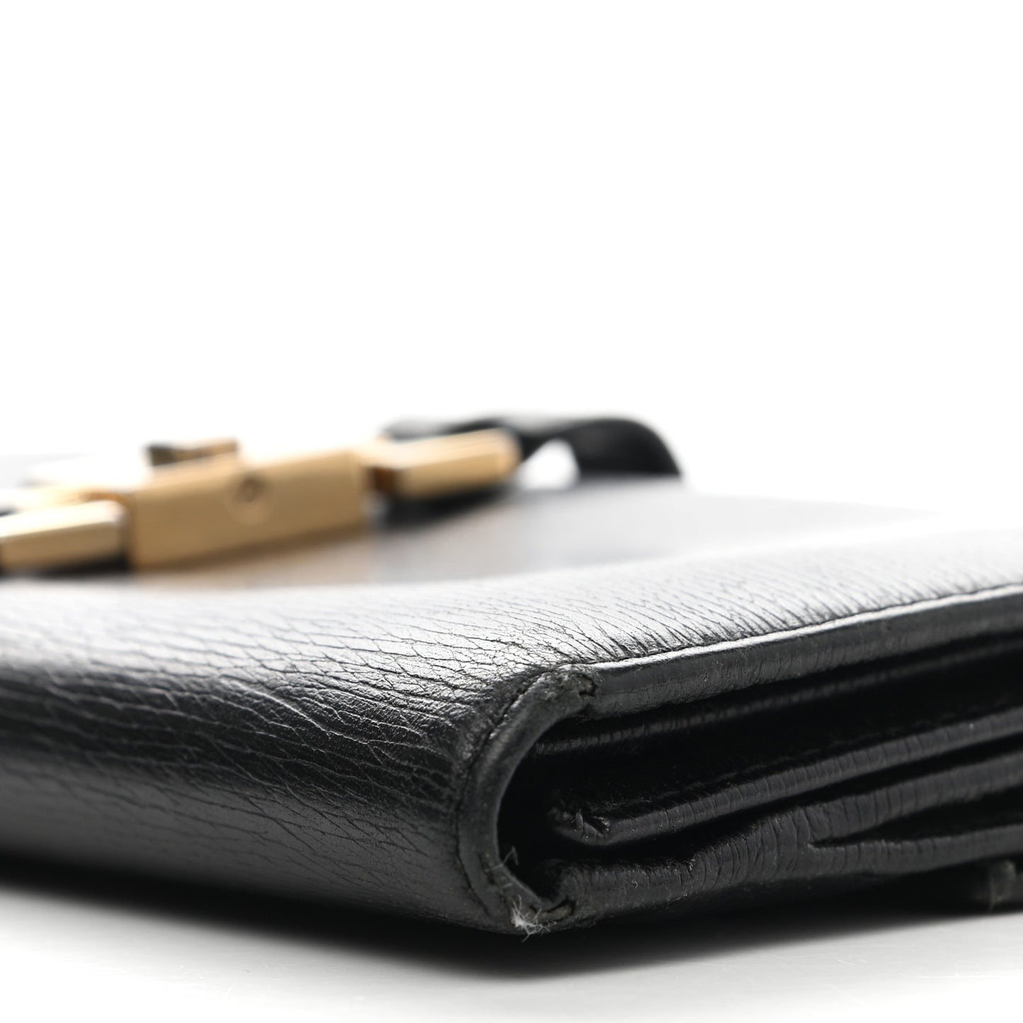 Calfskin Continental Bardot Wallet Black