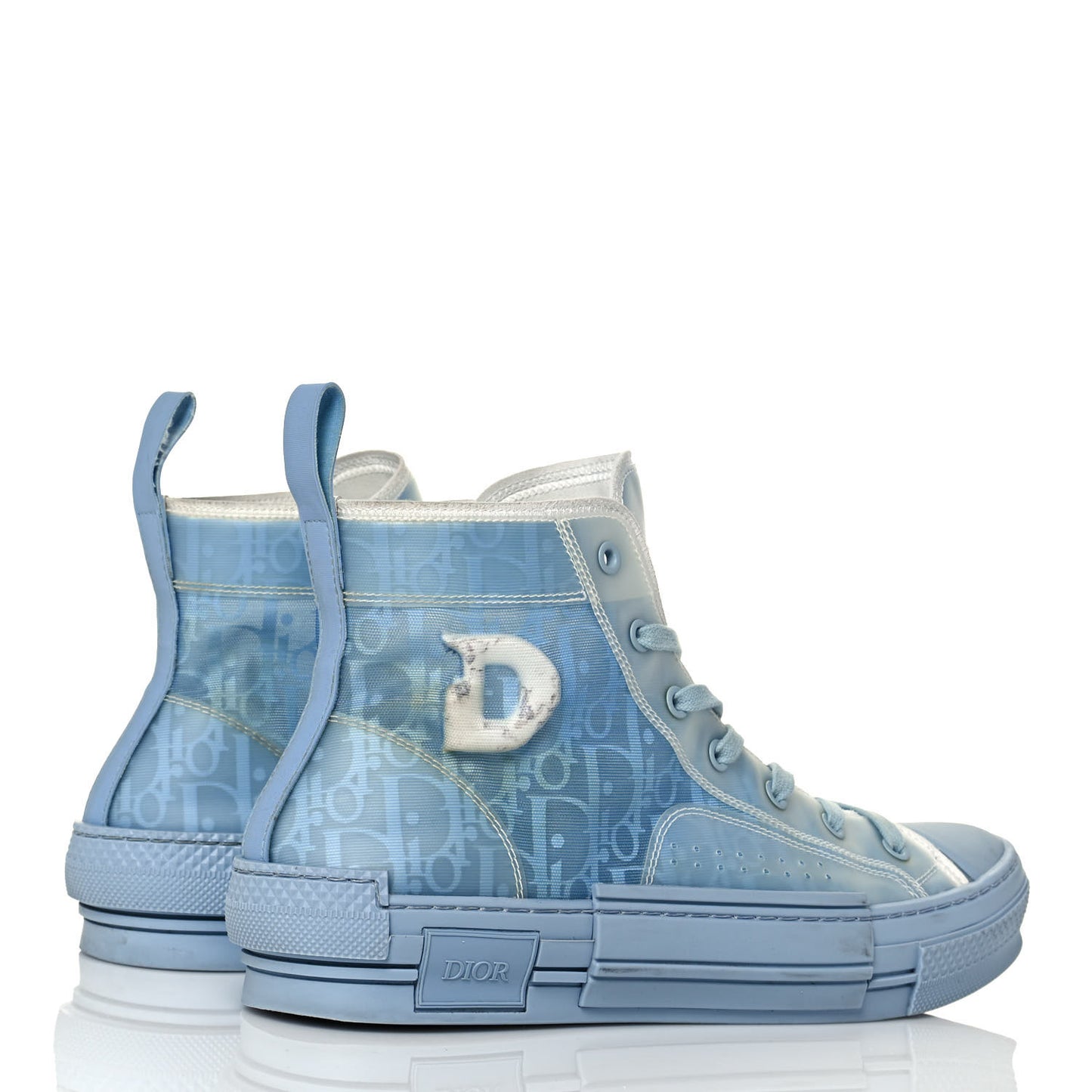X DANIEL ARSHAM Technical Canvas Oblique Mens B23 High Top Sneakers 42 Blue Beige