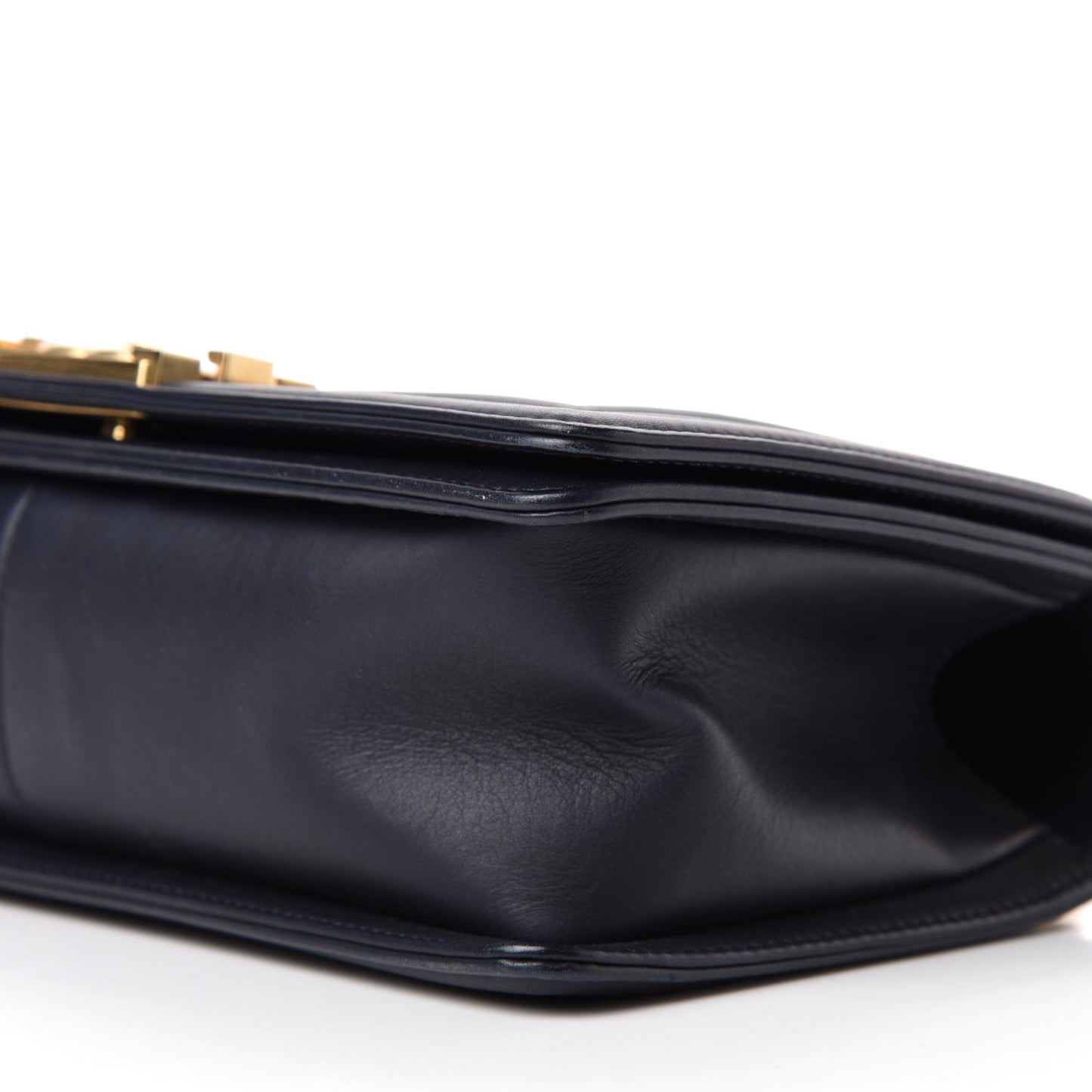 Caviar Suede Calfskin Chevron Medium Boy Flap Navy