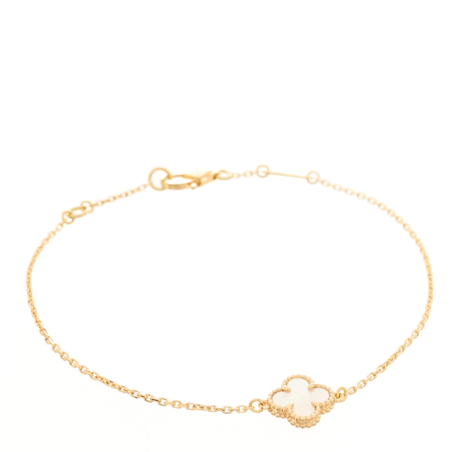 18K Yellow Gold Mother of Pearl Sweet Alhambra Bracelet