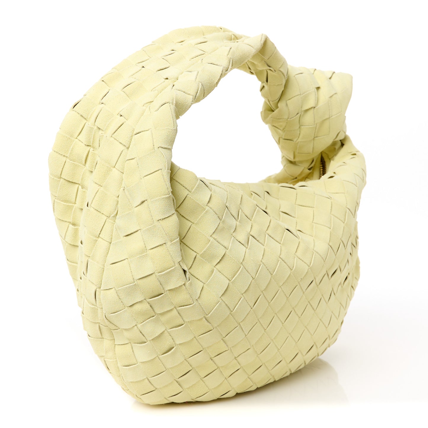 Suede Calfskin Intrecciato Teen Jodie Hobo Lemon Wash