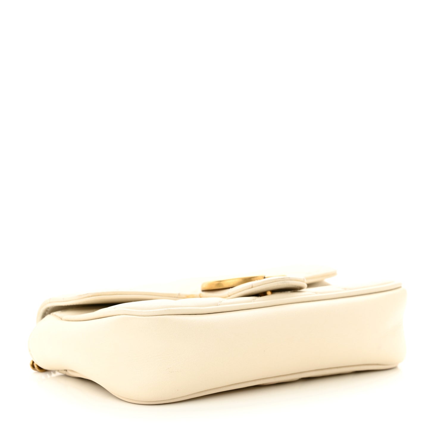Calfskin Matelasse Super Mini GG Marmont Shoulder Bag White