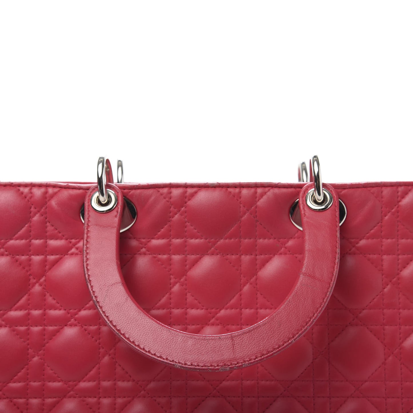 Lambskin Cannage Large Lady Dior Fuchsia