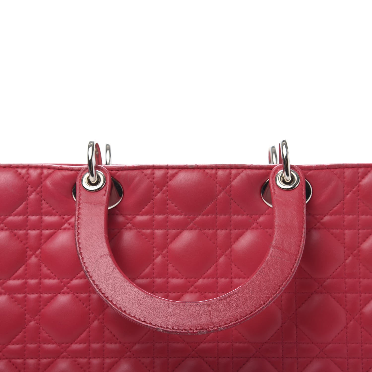 Christian Dior Lambskin Cannage Large Lady Dior Fuchsia 21 of 25