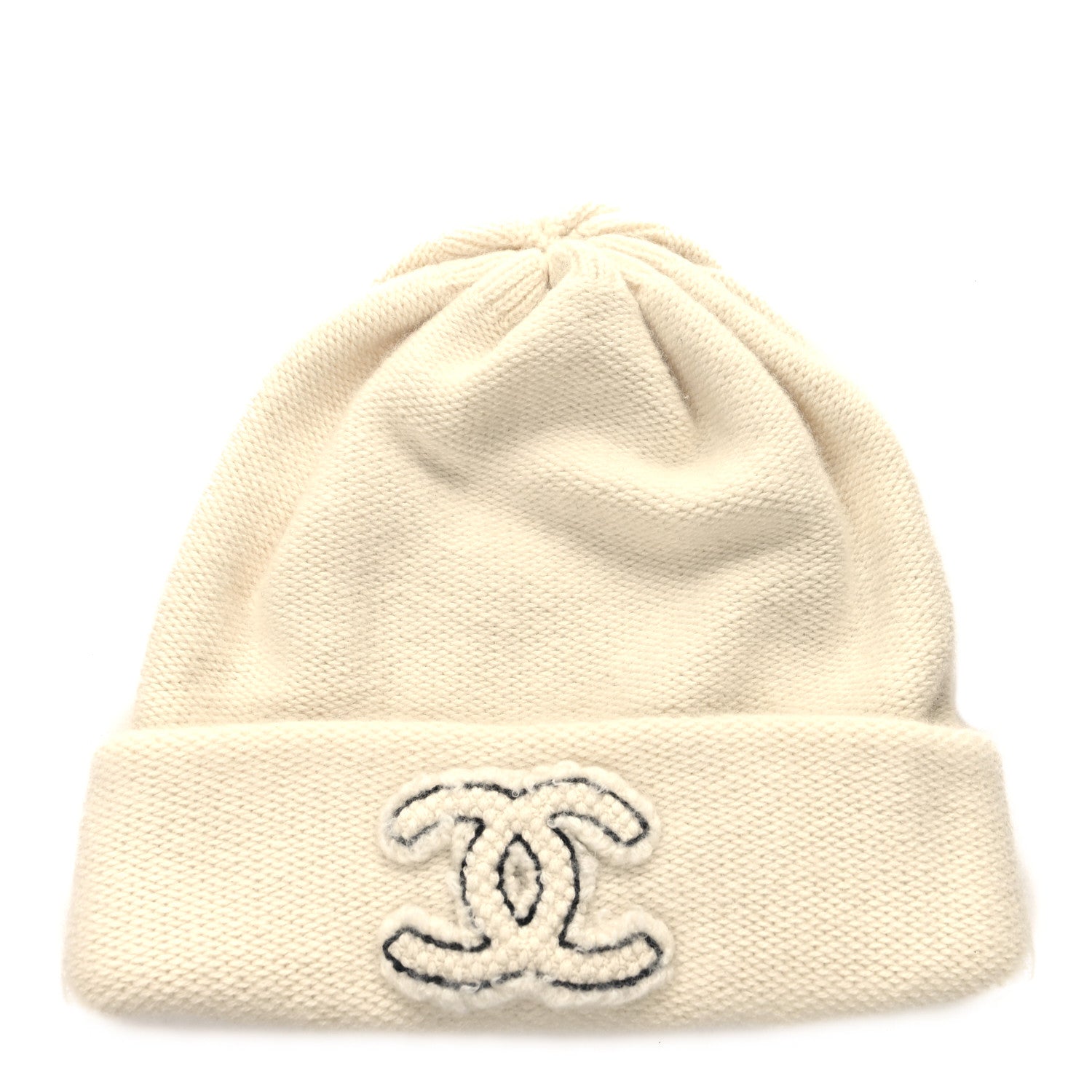 CHANEL 100%カシミヤ ホワイトビーニー　新品 中古・古着通販】CHANEL (シャネル) ココマークハートビーニー