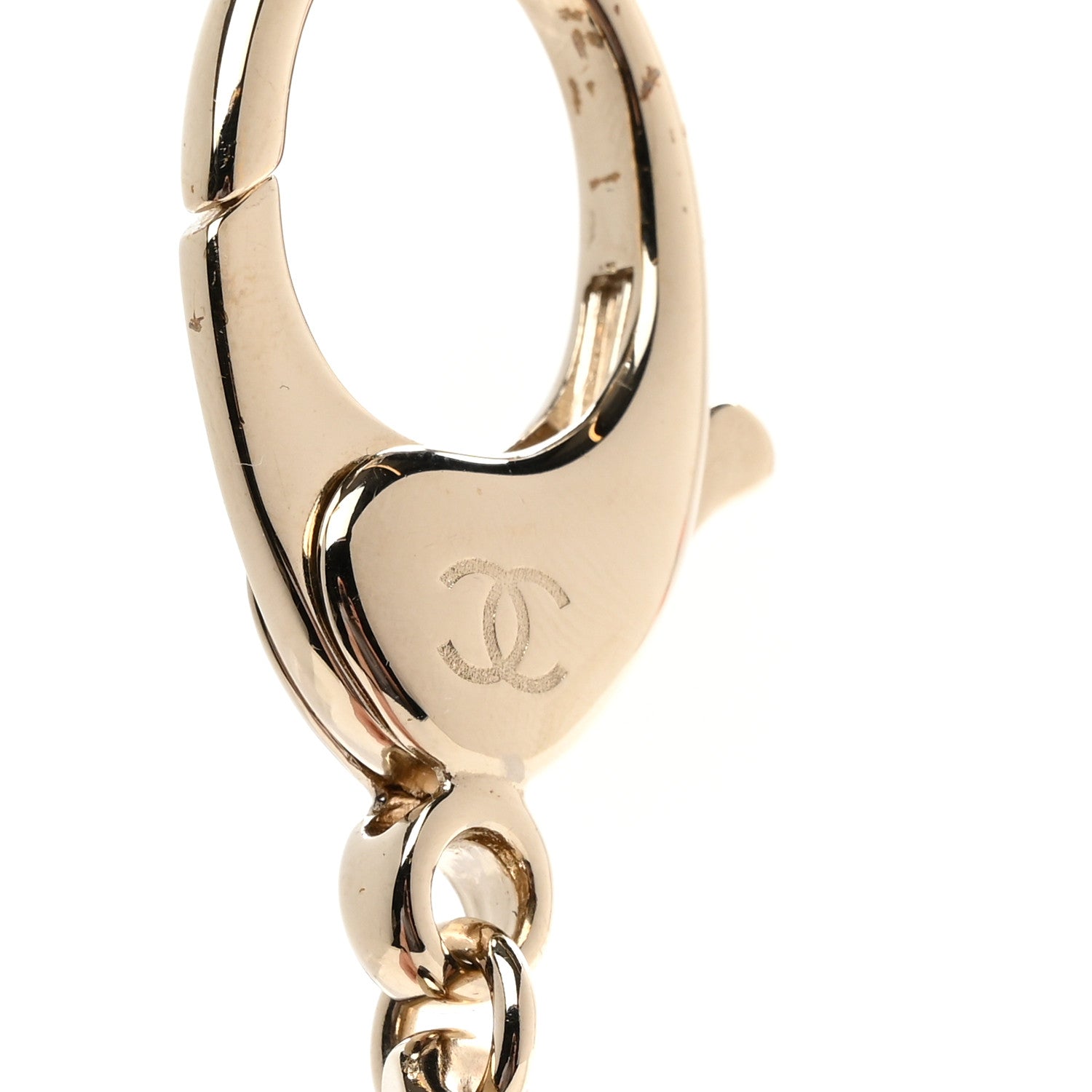 Chanel Crystal CC Perfume Key Chain Charm Gold 3 of 5