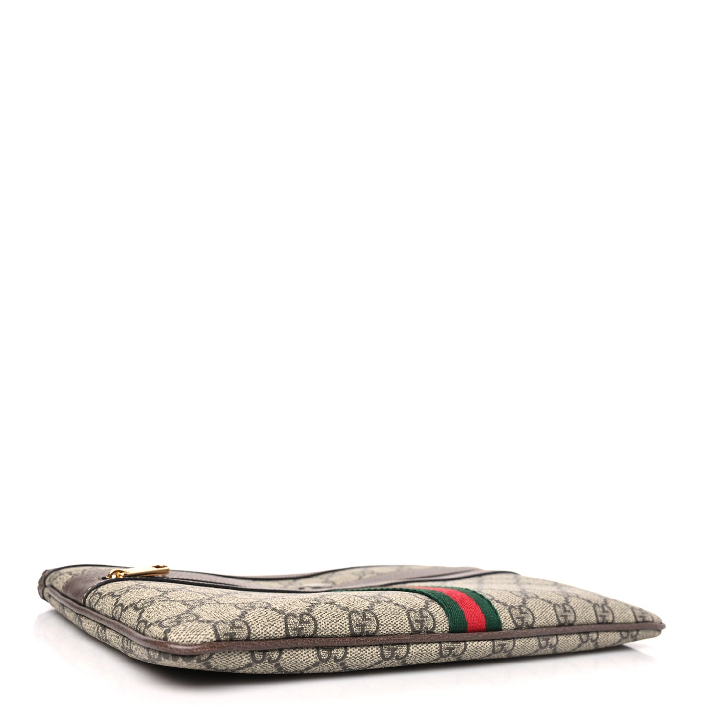GG Supreme Monogram Large Ophidia Pouch Clutch Brown