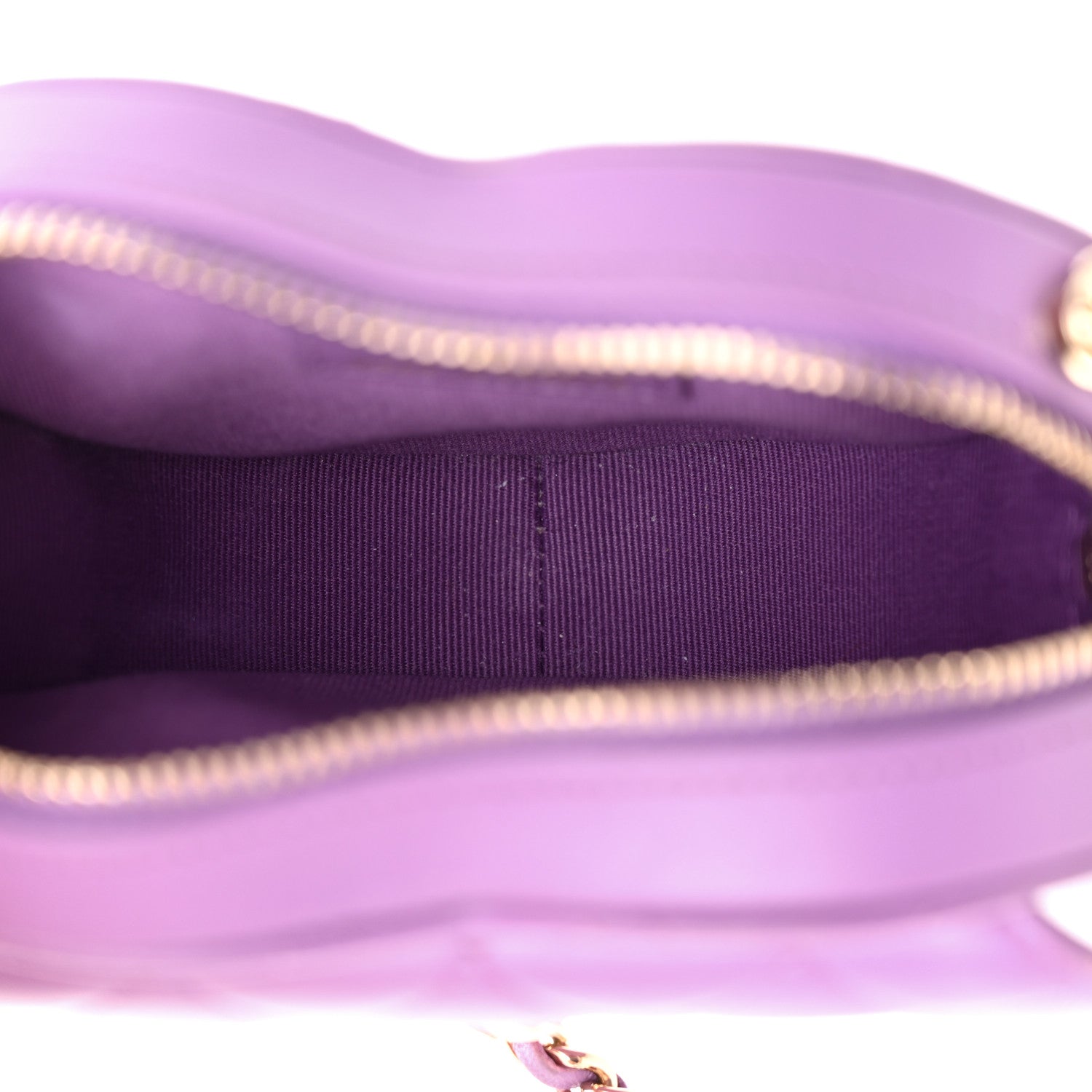 Chanel Lambskin Quilted CC In Love Heart Clutch With Chain Purple 5 of 13