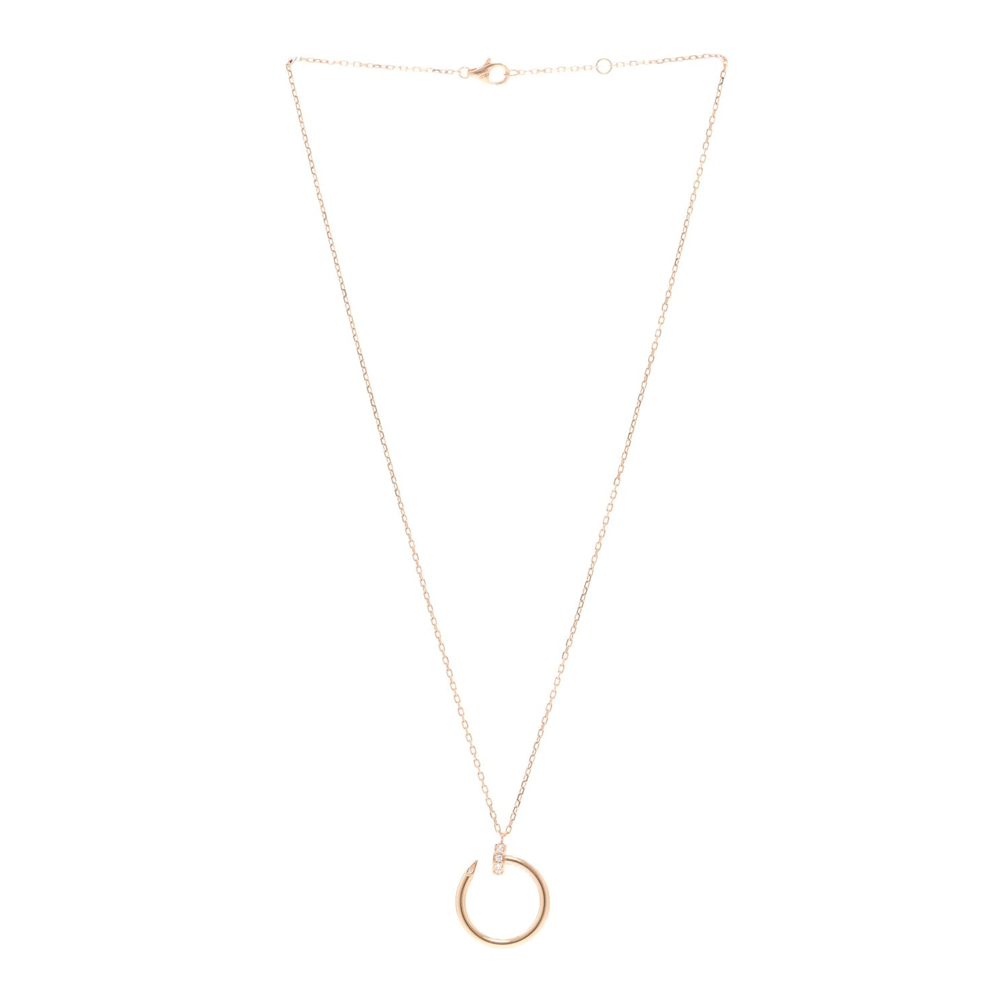 18K Pink Gold Diamond Juste Un Clou Pendant Necklace