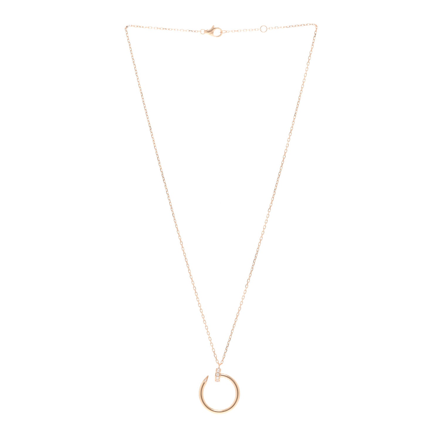 Cartier 18K Pink Gold Diamond Juste Un Clou Pendant Necklace 3 of 5