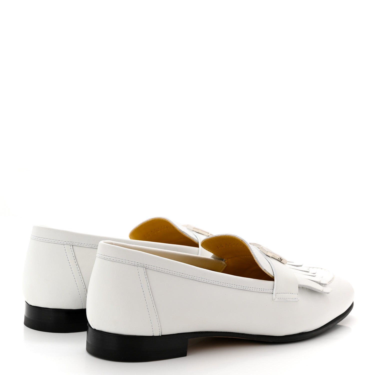 Hermes Calfskin Womens Royal Loafers 37 White 4 of 11