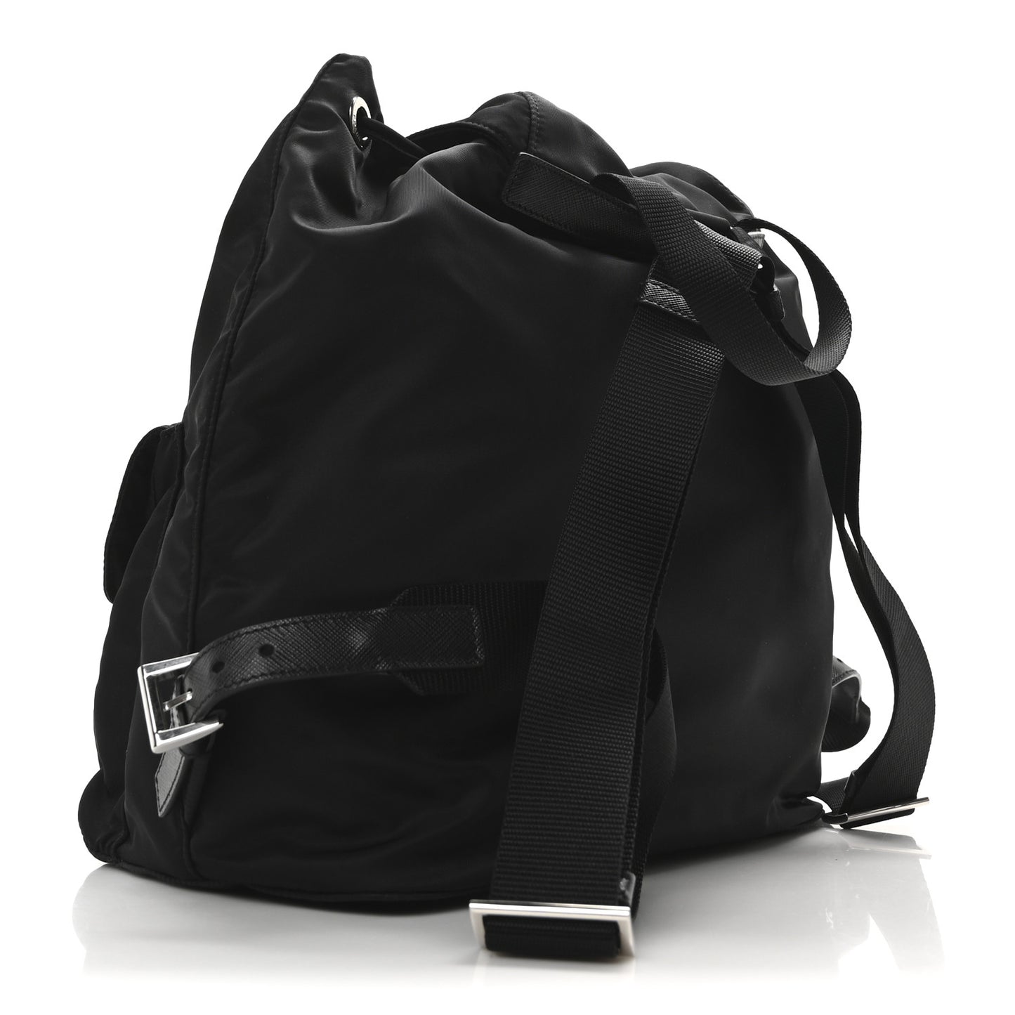 Re-Nylon Vela Saffiano Medium Backpack Black