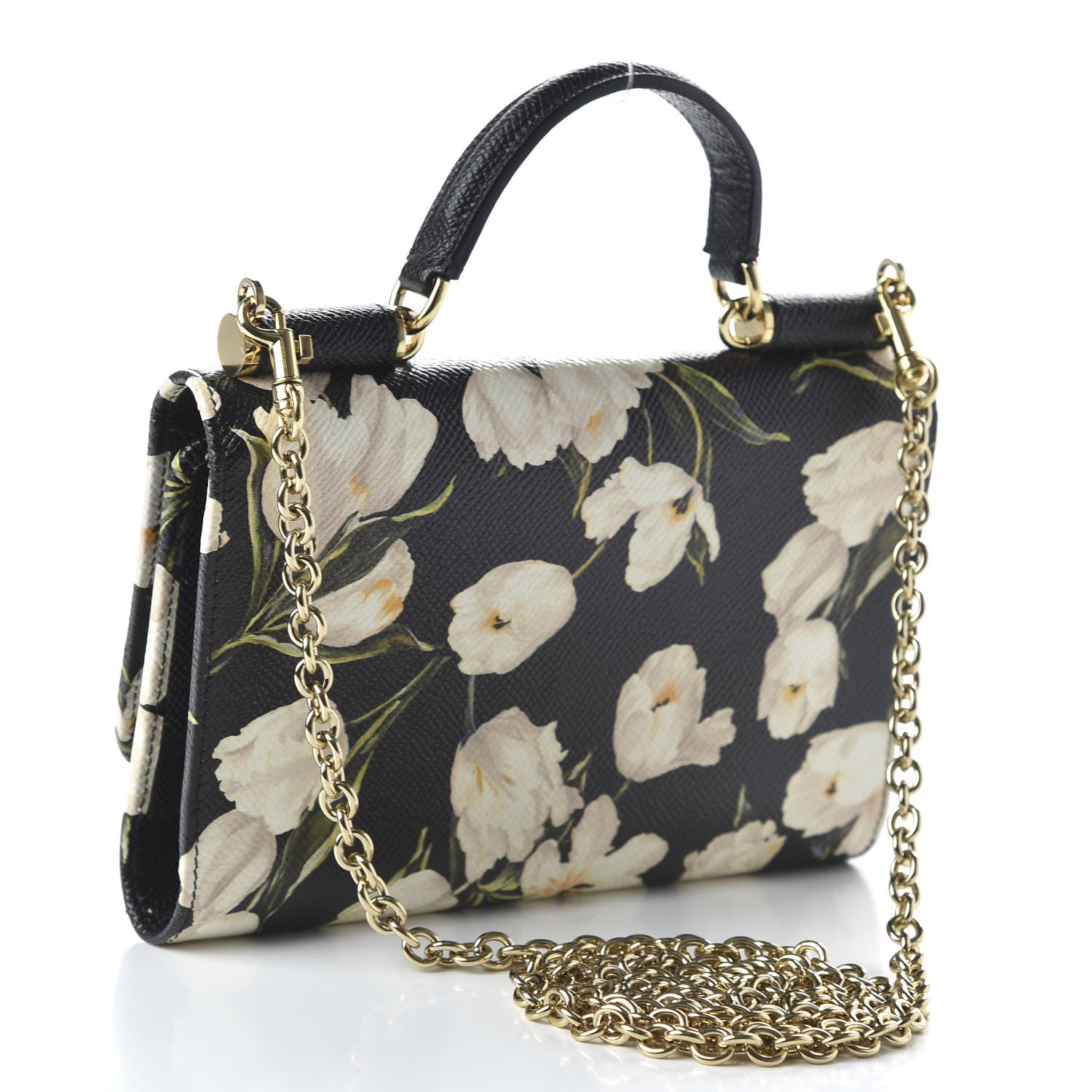 Dolce & Gabbana Dauphine Tulip Print Mini Von Bag Black 4 of 19