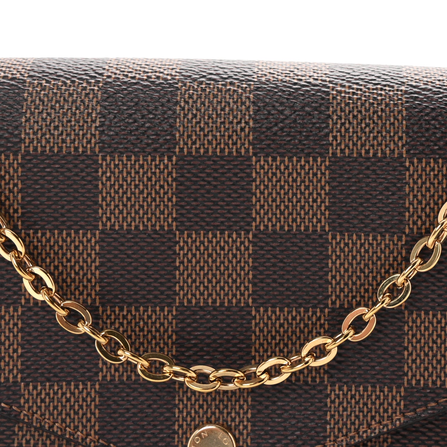 Louis Vuitton Damier Ebene Pochette Felicie Chain Wallet 8 of 10