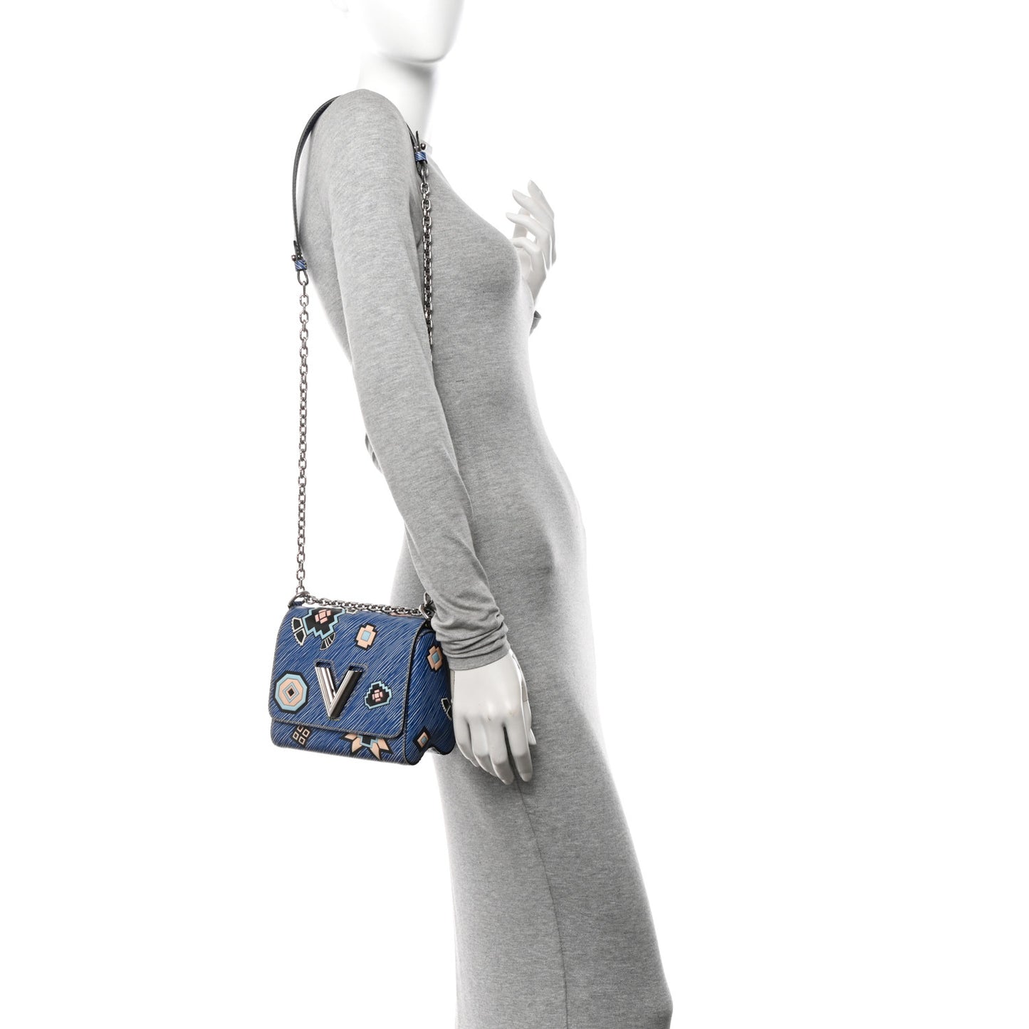 Epi Azteque Twist Shoulder Bag PM Denim Light
