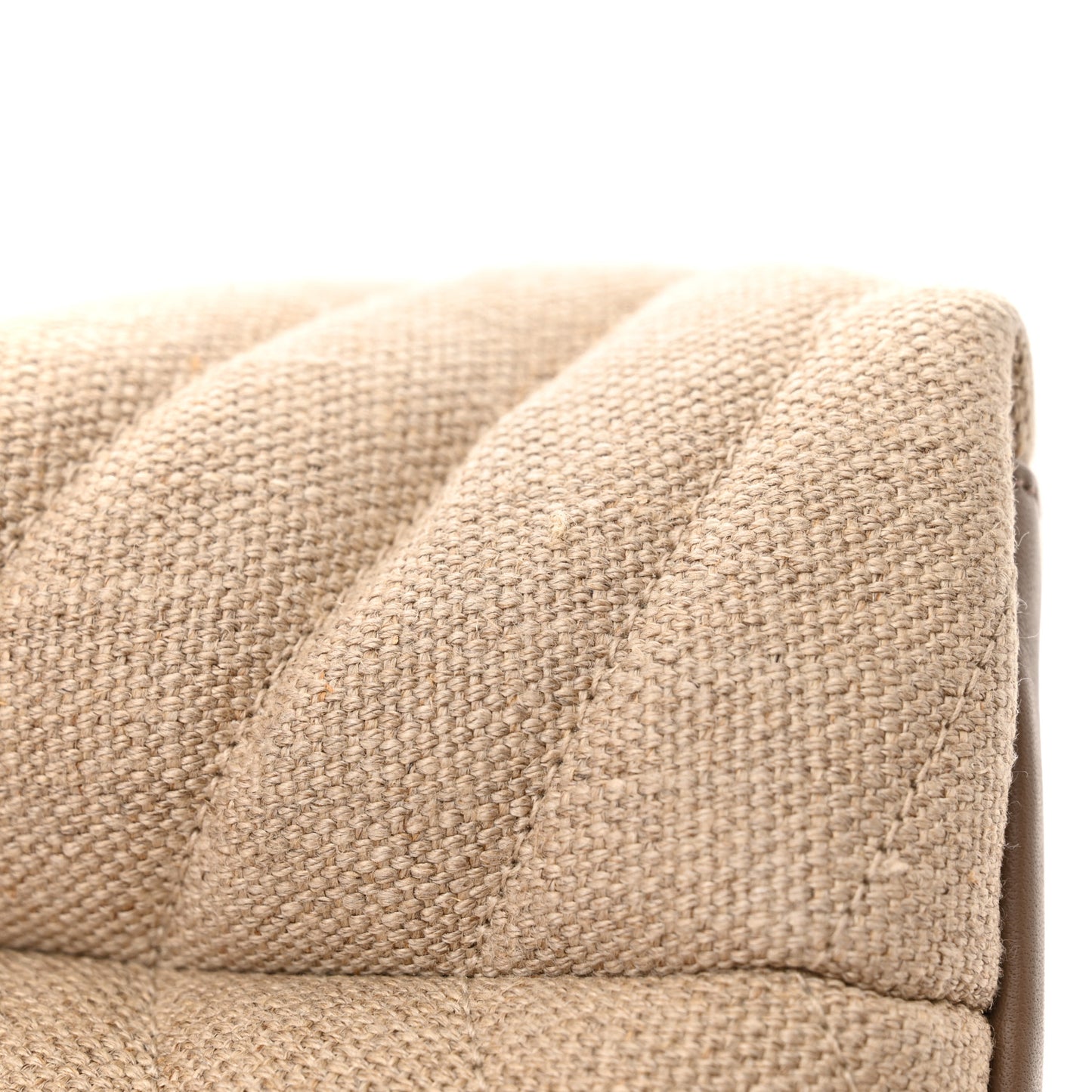 Linen Y Quilted Monogram Medium Loulou Chain Satchel Natural Taupe