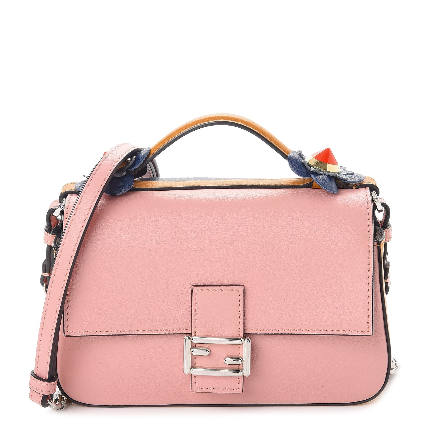 Fendi Vitello Dolce Nappa Flowerland Tri-Color Micro Double