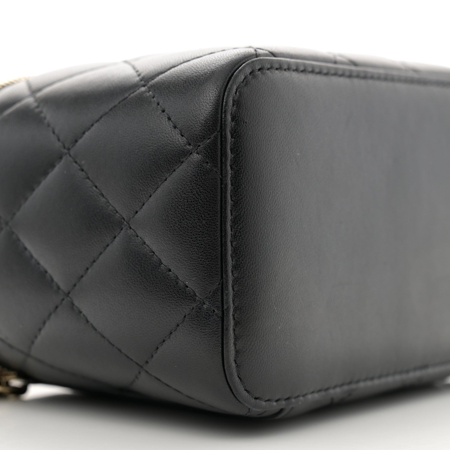 Chanel Lambskin Quilted Small Top Handle Vanity Case With Chain Black 9 of 14