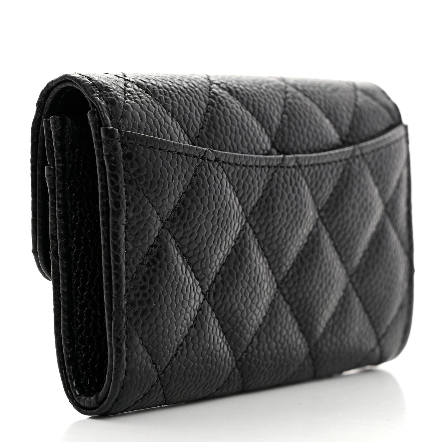 Chanel Caviar Quilted Flap Card Holder Wallet Black 3 of 9