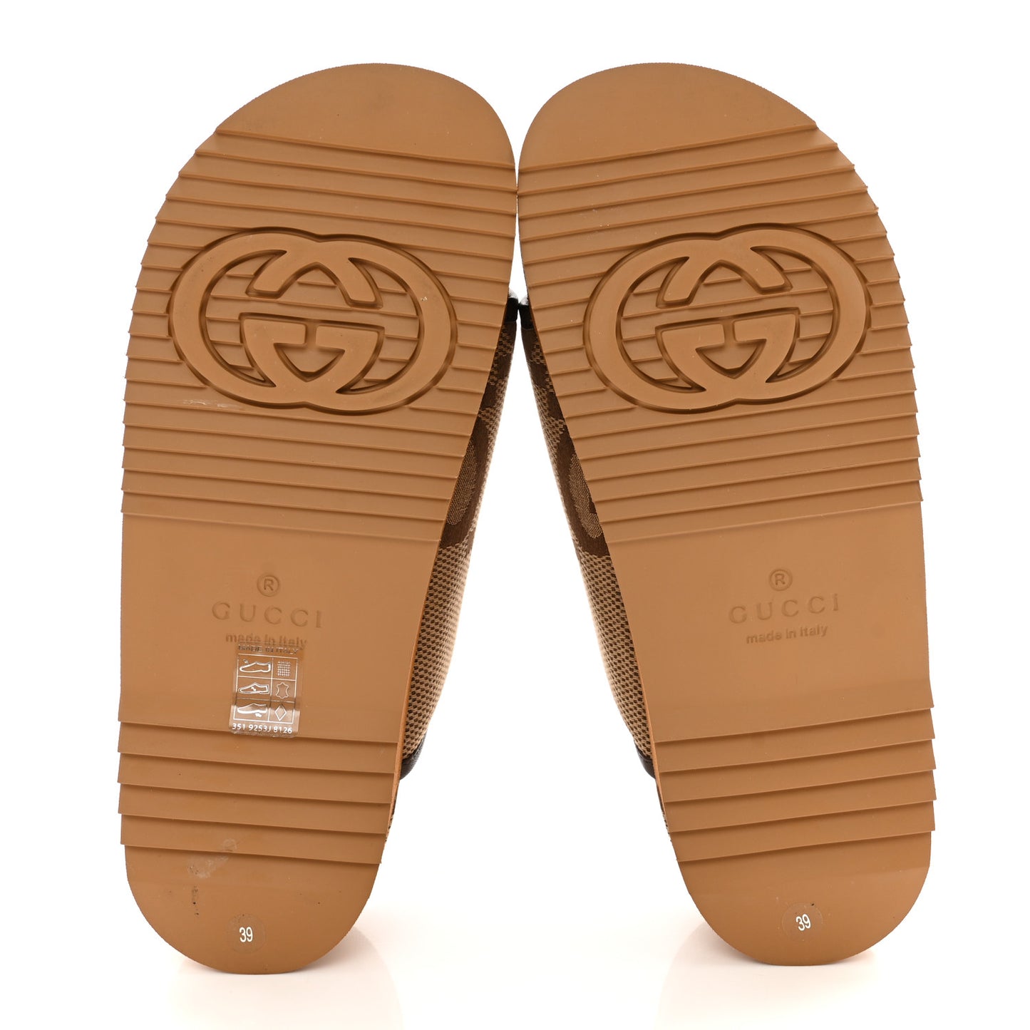 Monogram Jumbo GG Nappa Samoa Platform 40mm Slide Sandals 39 Camel Ebony New Acero