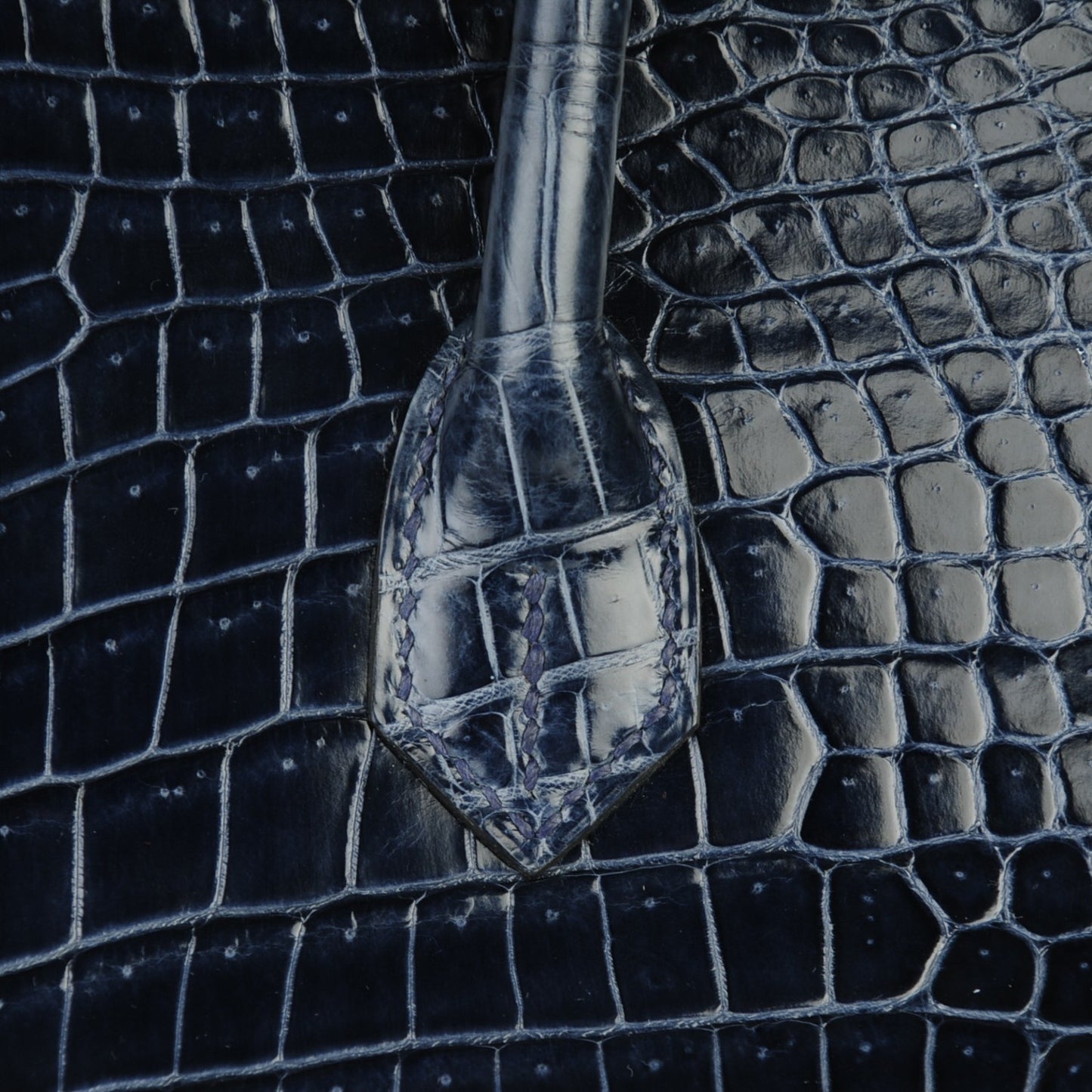 Shiny Porosus Crocodile Birkin 35 Bleu Abysse